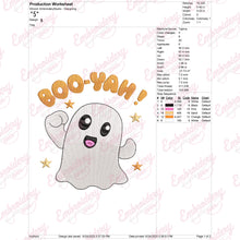 Boo Yah Halloween Embroidery Design