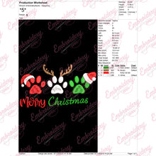 Holiday Christmas Paw Free Digital Machine Embroidery Design | Instant & Free Download