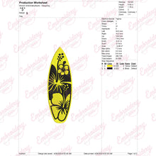 Surfboard Decal Custom Embroidery Design