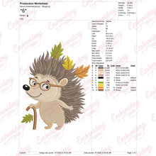 Happy Hedgehog Machine Embroidery Design
