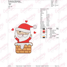 Santa in Chimney Christmas Embroidery Design