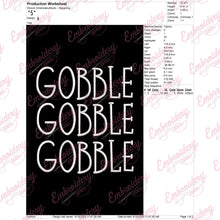 Gobble Gobble Thanksgiving Embroidery Design
