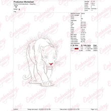 Panther Outline Embroidery Design
