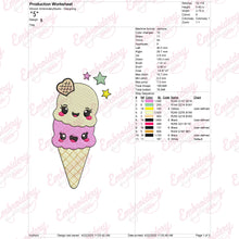 Funny Ice Cream Embroidery Design