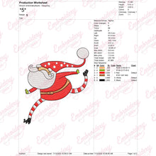 Funny Roller Skating Santa Christmas Embroidery Design