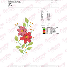 Simple Red Flowers Embroidery Design
