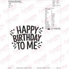 Happy Birthday To Me Embroidery Design