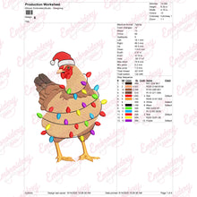 Christmas Chicken With Lights Embroidery Design