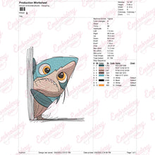 Peeking Shark Embroidery Design