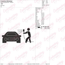 Car Washing Embroidery Design