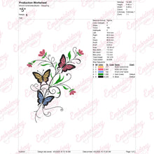 Butterfly With Flower Embroidery Design