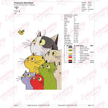 Cats Looking Up Embroidery Design