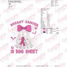 Breast Cancer Is Boo Sheet Machine Embroidery Design