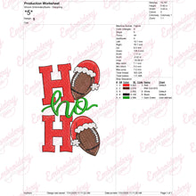 Ho Ho Ho Football Christmas Embroidery Design