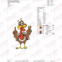 Happy Turkey Time Thanksgiving Fun Embroidery Design
