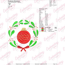 Christmas Ornament Wreath Embroidery Design