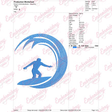 Surfing Logo Embroidery Design