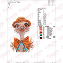 Funny Ostrich Bird Embroidery Design