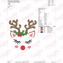 Christmas Reindeer Face Embroidery Design