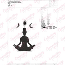 Yoga Moon Embroidery Design
