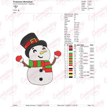 Traditional Christmas Snowman Embroidery Design