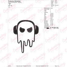 Melting Music Ghost Halloween Embroidery Design