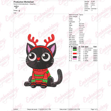 Black Cat Christmas Cheer Embroidery Design