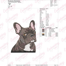 French Bulldog Embroidery Design