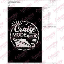 Cruise Mode On Embroidery Design