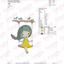 Girl On Swing Machine Embroidery Design