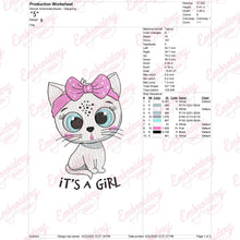 It's a Girl Kitten Embroidery Design