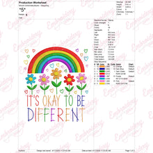 It's ok to Be Different Autism Embroidery Design