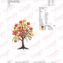 Maple Fall Tree Lovers Embroidery Design