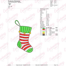 Hanging Christmas Stocking Embroidery Design