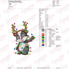 Christmas Reindeer Raccoon Embroidery Design