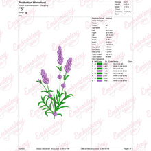Lavender Flower Machine Embroidery Design