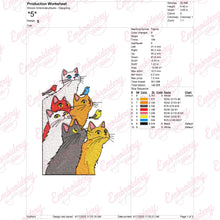 Colorful Cat Squad Embroidery Design