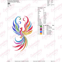 Rainbow Phoenix Embroidery Design