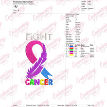 Fight Cancer Ribbon For Cancer Awareness Embroidery Design