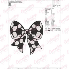 Soccer Ball Bow Embroidery Design