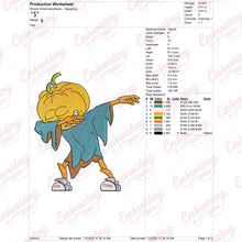Halloween Scarecrow Doing the Dab Embroidery Design