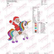 Santa Riding Unicorn Christmas Embroidery Design