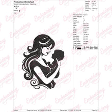Mother and Baby Embroidery Design