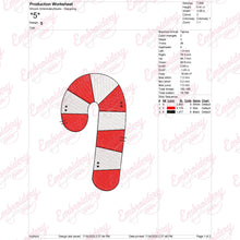 Christmas Candy Cane Embroidery Art