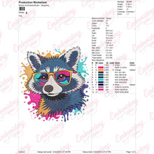 Raccoon Wearing Sunglasses Embroidery Design