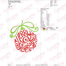 Merry Christmas Ball Embroidery Design