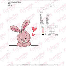 Cute Pink Bunny Embroidery Design