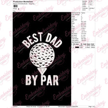 Best Dad By Par Golf Embroidery Design