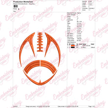 American Football LinArt Embroidery Design