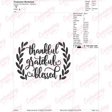 Thanksgiving Thankful Grateful Blessed Embroidery Design